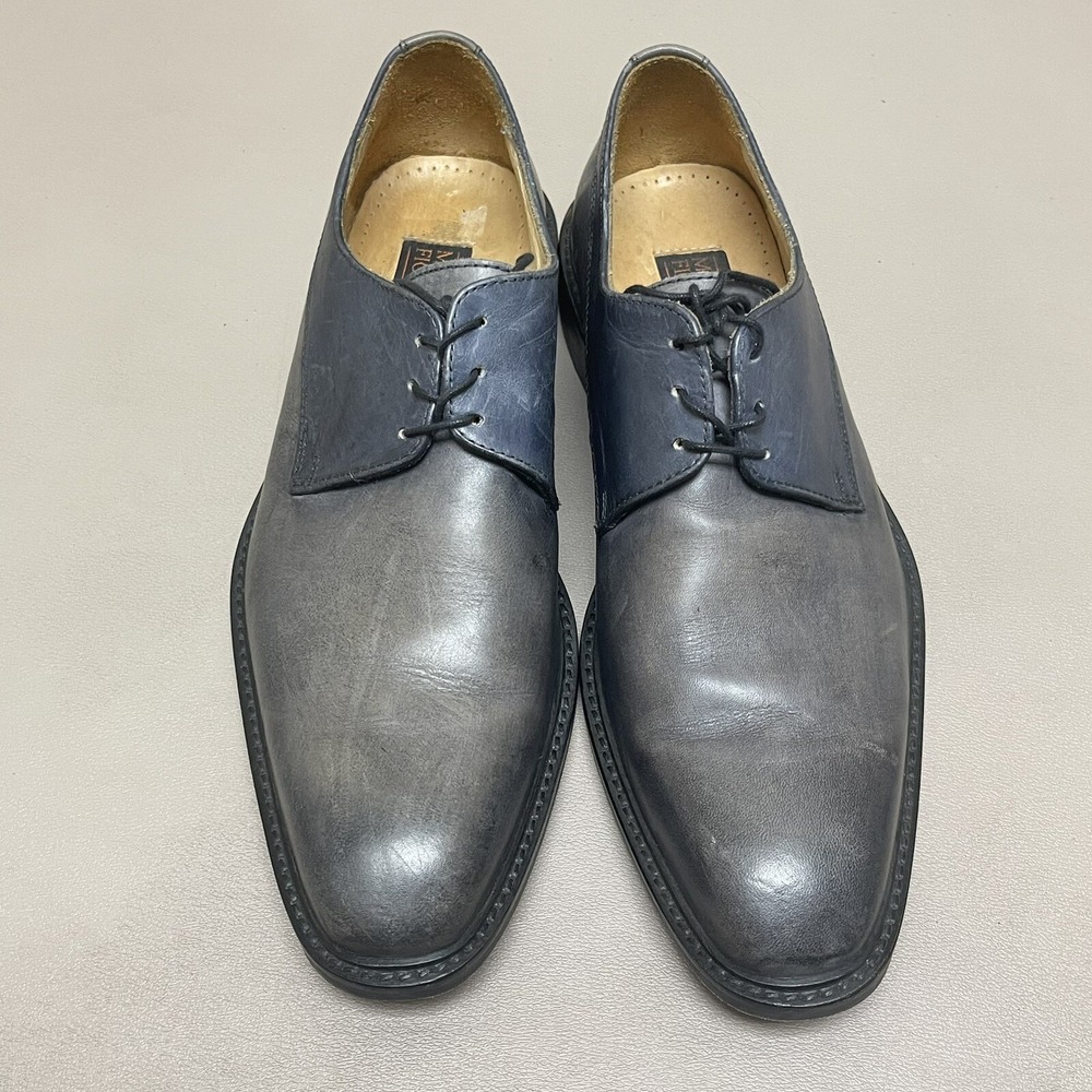 Mercanti Fiorentini Italian Dress Shoes Men 8.5 M Gray Blue Oxford Brogues Italy